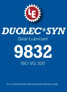 Duolec Syn Gear Lubricant 9832 product label