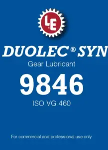 Duolec Syn Gear Lubricant 9846 product label