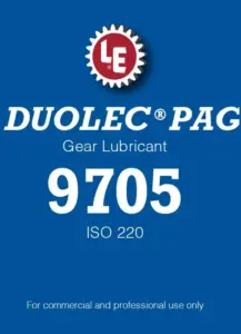 Duolec PAG Gear Lubricant 9705 product label