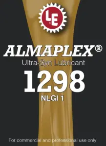 Almaplex Ultra Syn Lubricant 1298 label with product details and branding