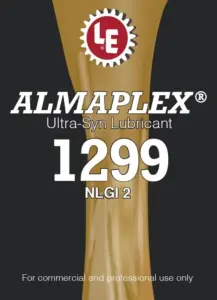 Almaplex Ultra Syn Lubricant 1299 label with product details and branding