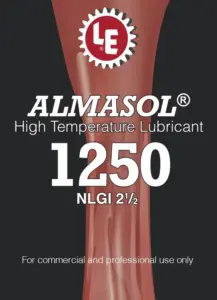 Almasol High Temperature Lubricant 1250 label with product details
