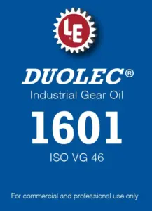 Duolec Industrial Gear Oil 1601 product label