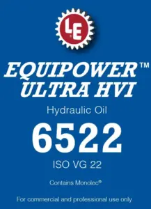 Equipower Ultra HVI Hydraulic Oil 6522 product label