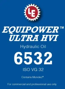Equipower Ultra HVI Hydraulic Oil 6532 product label