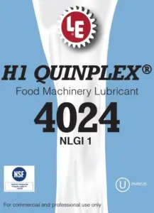 H1 Quinplex Food Machinery Lubricant 4024 label with product information