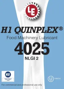 H1 Quinplex Food Machinery Lubricant 4025 label with product details