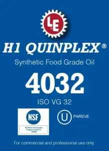 H1 Quinplex Synthetic Food Grade Oil 4032 product label