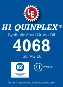 H1 Quinplex Synthetic Food Grade Oil 4068 product label