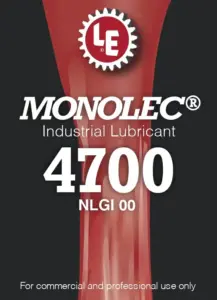 Monolec Industrial Lubricant 4700 label with product specifications