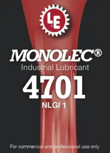 Monolec Industrial Lubricant 4701 label with product information