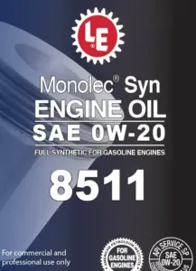 Monolec Syn Engine Oil 8511 product label