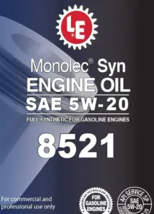 Monolec Syn Engine Oil 8521 product label