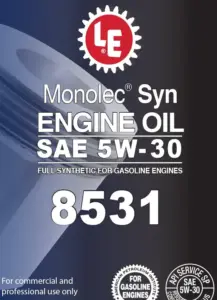 Monolec Syn Engine Oil 8531 product label