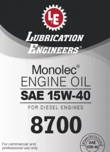 Monolec Engine Oil 8700 product label