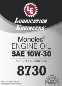 Monolec Engine Oil 8730 product label