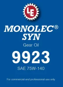 Monolec Syn Gear Oil 9923 product label