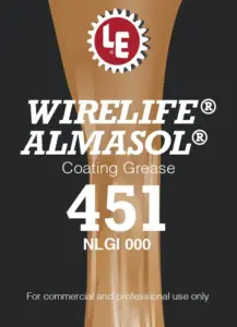 Wirelife Almasol Coating Grease 451 label with product specifications