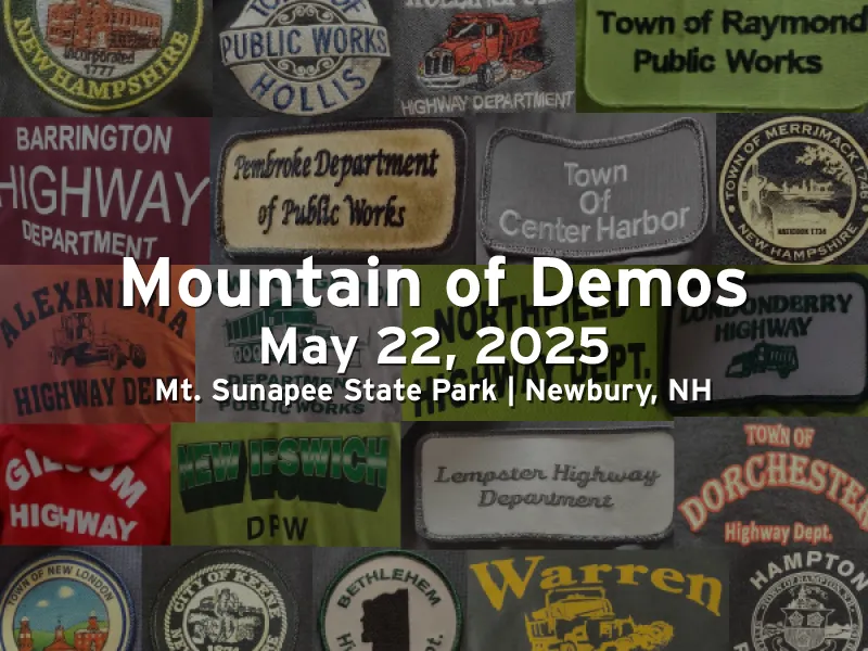 Event graphic for Mountain of Demos 2025 on May 22 at Mt. Sunapee State Park in Newbury, NH