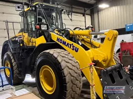 Komatsu WA380-8 Wheel Loader in shop with ReliaMAX™ system installed
