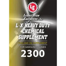 Label for L-X heavy duty chemical supplement 2300 for gasoline engines
