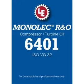 Monolec R&O Compressor / Turbine Oil 6401 product label