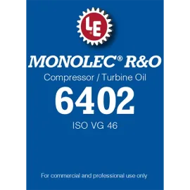 Monolec R&O Compressor / Turbine Oil 6402 product label