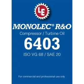 Monolec R&O Compressor / Turbine Oil 6403 product label