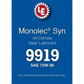 Monolec Syn All-Climate Gear Lubricant 9919 product label