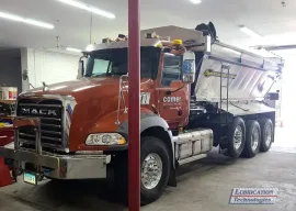 Automatic Lubrication Systems Installation on Comer Contracting Mack Tri Axel Spreader Truck